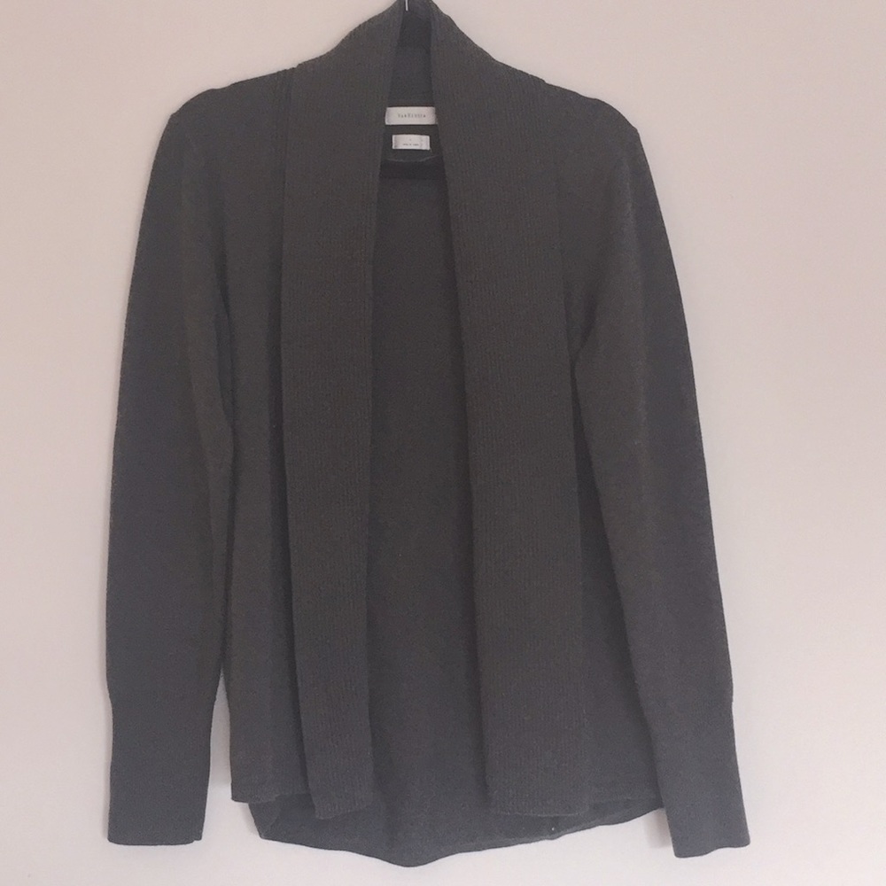 Van Heusen Grey Shawl Collar Cardigan sz L